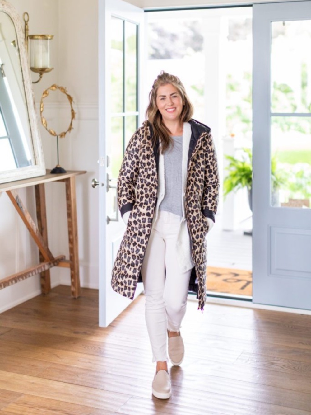 Joe Fresh Jillian Harris Leopard Coat Animal Print Jacket Size Extra Small XS